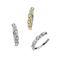 Piercing Banane-Spange mit X und Kristallen