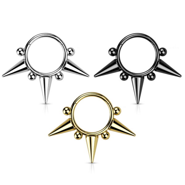 Segmentring-Clicker Piercing mit Spitzen