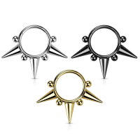 Segmentring-Clicker Piercing mit Spitzen