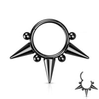 Segmentring-Clicker Piercing mit Spitzen