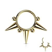 Segmentring-Clicker Piercing mit Spitzen