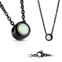 Halskette mit glitzerndem Opalith-Anhänger