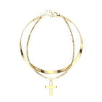 Mehrlagiges Armband mit Kreuz-Anhänger