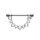 Silbernes Brustpiercing mit Kristall-Kette