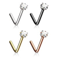 Nasenpiercing mit eckigem Kristall