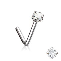 Nasenpiercing mit eckigem Kristall