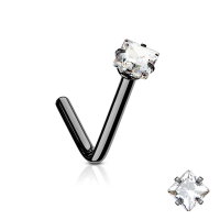 Nasenpiercing mit eckigem Kristall
