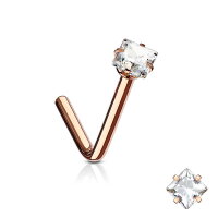 Nasenpiercing mit eckigem Kristall
