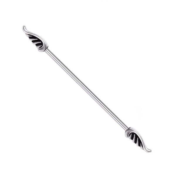 Silbernes Industrial Piercing mit Flügeln