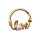 Goldener Continuous Piercing Ring mit Love und Perle