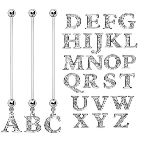 Schwangerschaftspiercing mit Kristall-Buchstabe