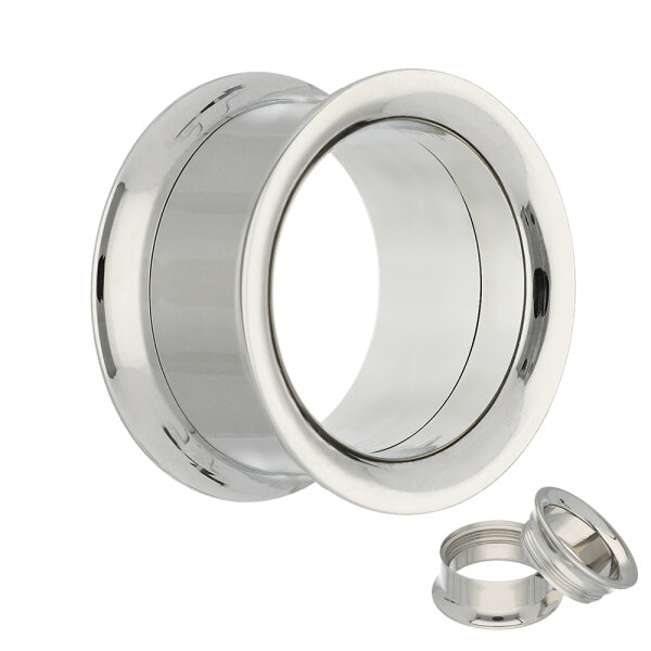 Double Flare Flesh Tunnel - Stahl - Silber - GEWINDE