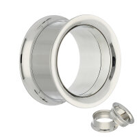 Double Flare Flesh Tunnel - Stahl - Silber - GEWINDE