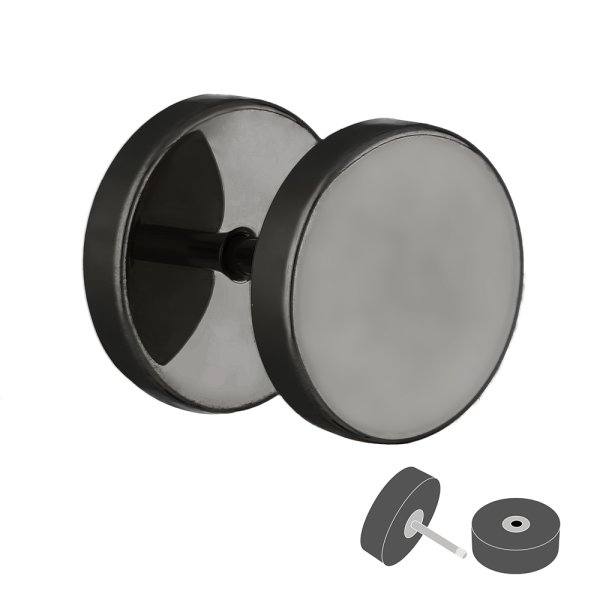 Piercing Fake Plug - Titanium - Black