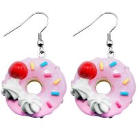 Dangle Earrings - Strawberry Donut