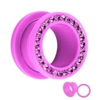 Flesh Tunnel - Kunststoff - Pink - Kristall - Pink