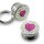 Kristall Plug - Stahl - Herz - Pink