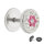 Fake Plug - Silber - Kristall - Blume - Pink