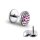 Fake Plug - Silber - Kristall - Blume - Pink