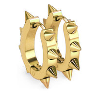 Hoop Earrings - Spikes - Gold