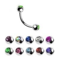 Piercing Banane - Silber - Kristall - 1.6mm