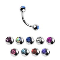 Piercing Banane - Silber - Kristall - 1.2mm