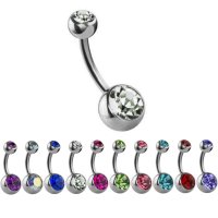 Piercing Banane - Silber - Kristall