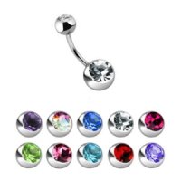 Piercing Banane - Silber - Kristall - Kurz