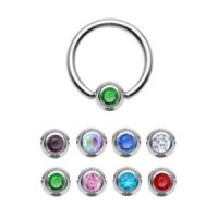 Piercing Klemmring - Silber - Kristall - 1.6mm