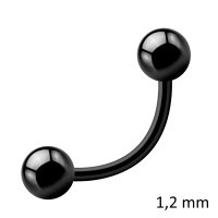 Piercing Banane - Stahl - Schwarz - 1.2mm