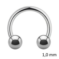 Piercing Hufeisen - Stahl - Silber - 1.0mm