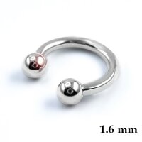 Piercing Hufeisen - Stahl - Silber - 1.6mm