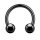 Piercing Hufeisen - Stahl - Schwarz - 1.6mm