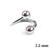 Piercing Spirale - Stahl - Silber - 1.2mm