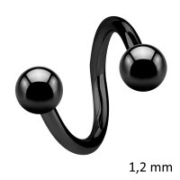 Piercing Spirale - Stahl - Schwarz - 1.2mm