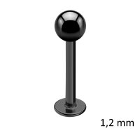 Piercing Labret - Stahl - Schwarz - 1.2mm