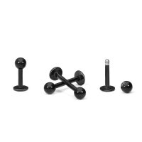 Piercing Labret - Stahl - Schwarz - 1.2mm