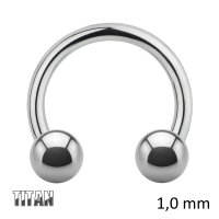 Piercing Hufeisen - Titan - Silber - 1.0mm