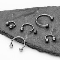 Piercing Hufeisen - Titan - Silber - 1.0mm