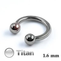 Piercing Hufeisen - Titan - Silber - 1.6mm