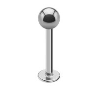 Labret Piercing - Titanium - Silver - 1.0mm