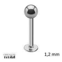Piercing Labret - Titan - Silber - 1.2mm