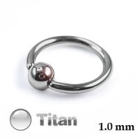 Piercing Klemmring - Titan - Silber - 1.0mm