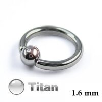 Piercing Klemmring - Titan - Silber - 1.6mm