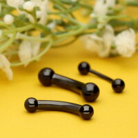 2.0mm bis 6.0mm Piercing Banane in Schwarz