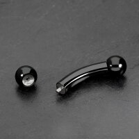 Piercing Banane - Stahl - Schwarz - 2.0mm bis 6.0mm