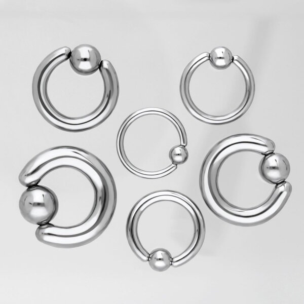 Treuheld® | Piercing Stab Hantel/Barbell | 2mm x 8mm und Kugeln: 5mm | Silber | Chirurgenstahl | Zungenpiercing, Intimpiercing Mann + Frau UVM