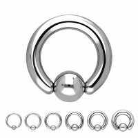 Klemmkugelring Piercing BCR | Silber | 48...