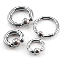 Klemmkugelring Piercing BCR | Silber | 48 Größen | 2mm - 6mm