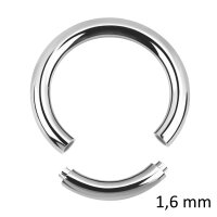 Piercing Segmentring - Stahl - Silber - 1.6mm